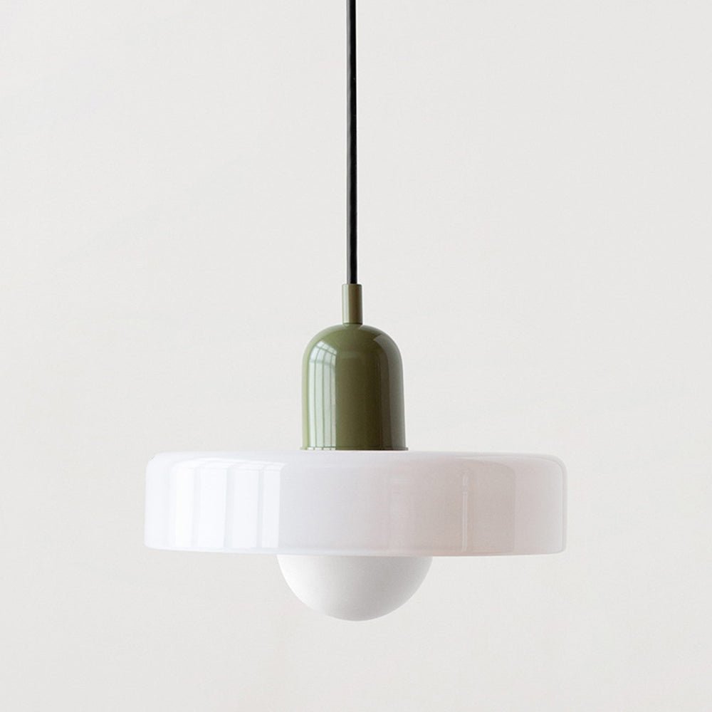 Bauhaus Hängeleuchte aus Buntglas für modernes Interieur