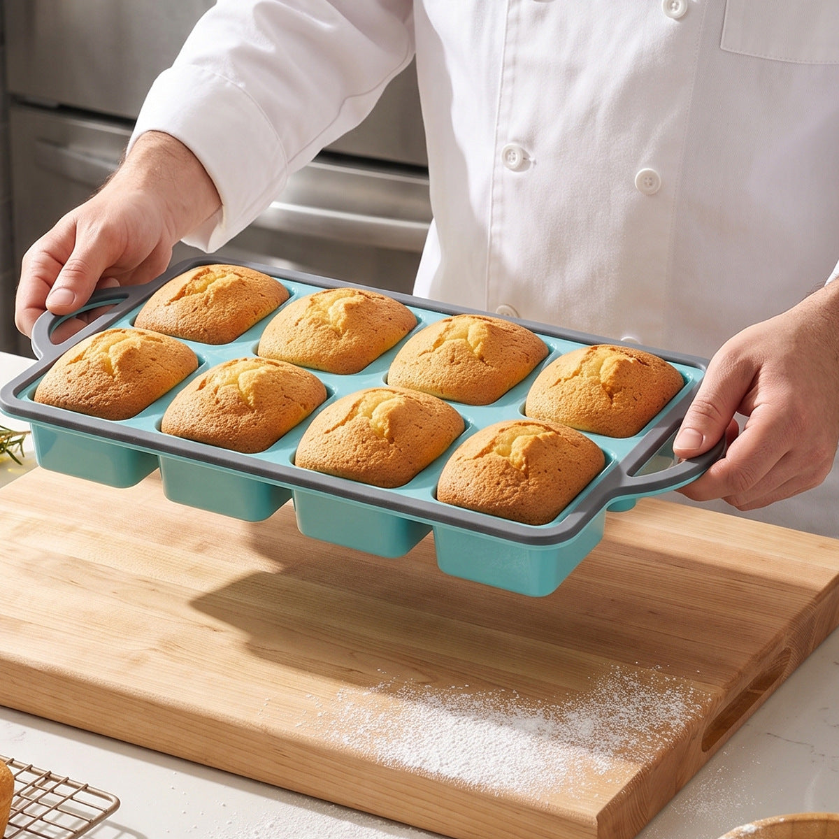 Multifunktionale Silikonbackform mit Griffen – Flexible Backform für Kuchen und Gebäck