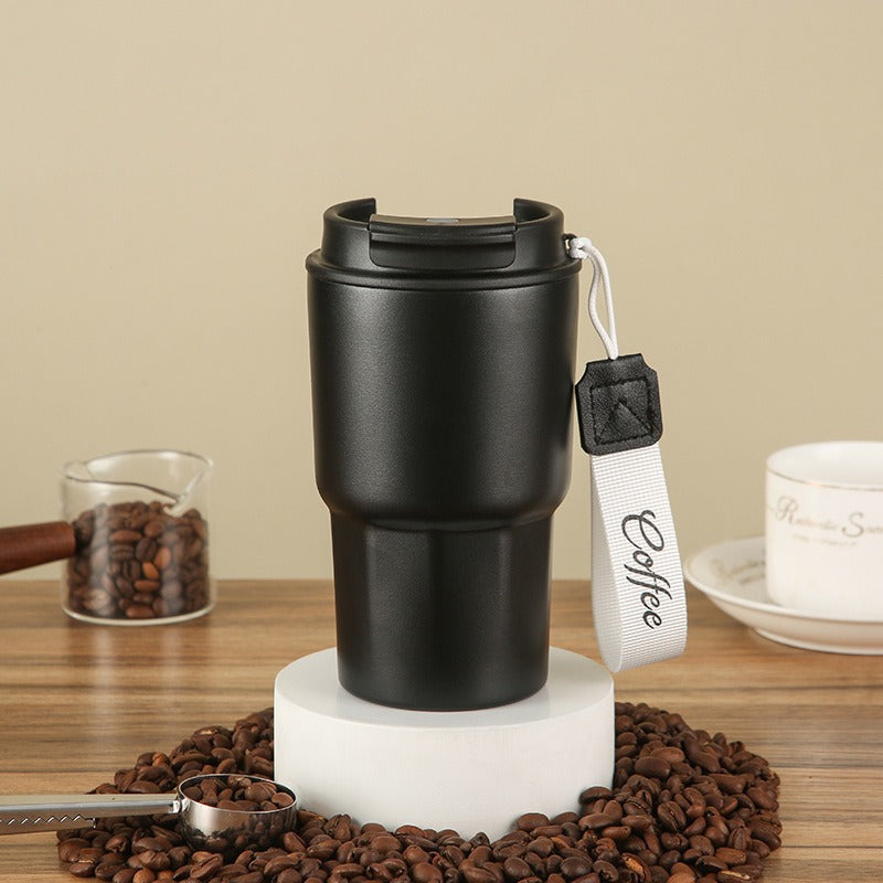 Damen Kaffeebecher mit Silikondeckel – Wiederverwendbarer Reise-Trinkbecher