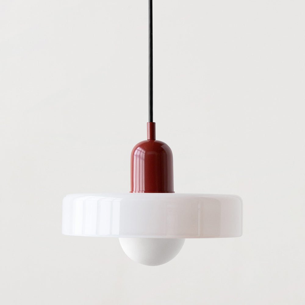 Bauhaus Hängeleuchte aus Buntglas für modernes Interieur