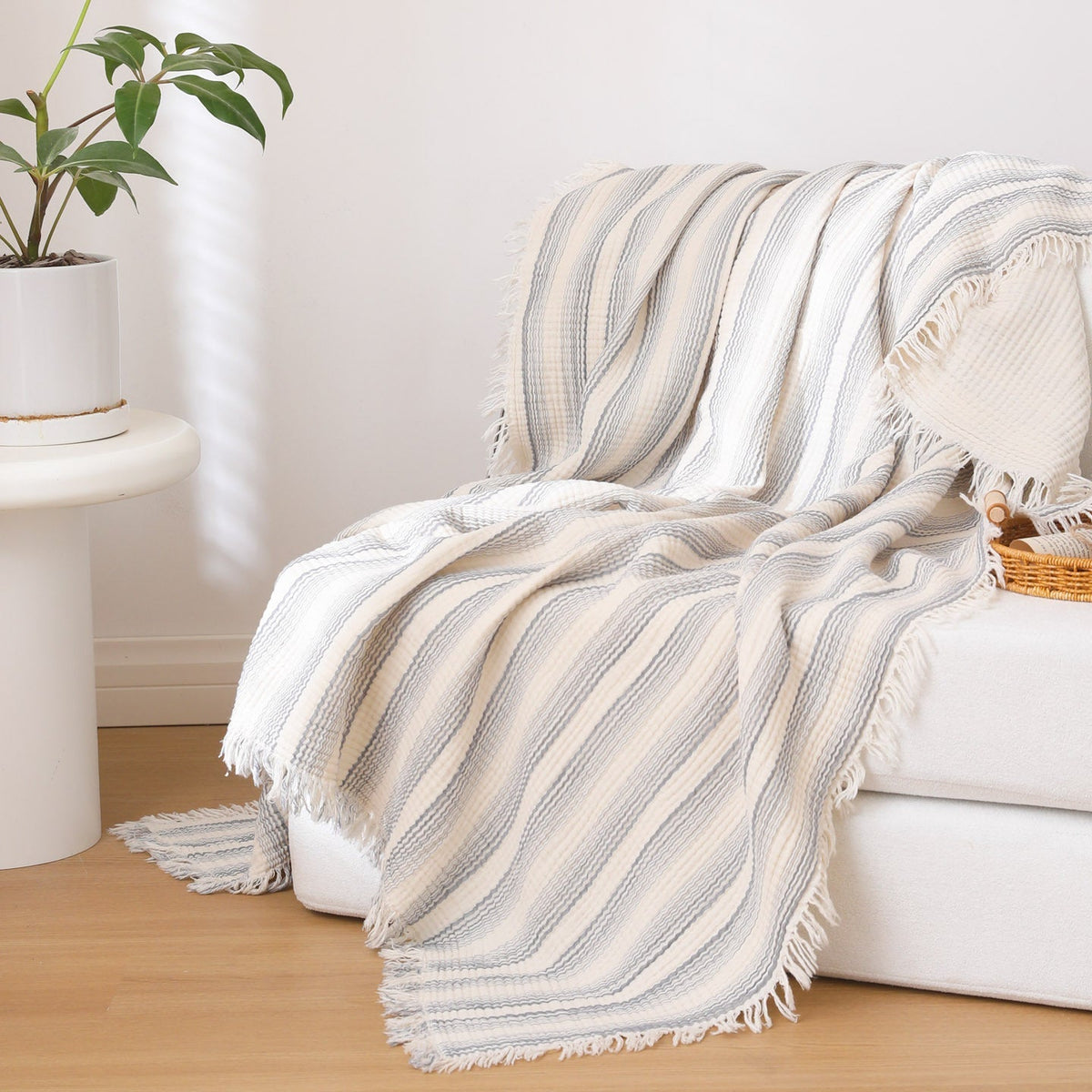 Damen Waffelstruktur Plaid – Weiche und Stilvolle Decke
