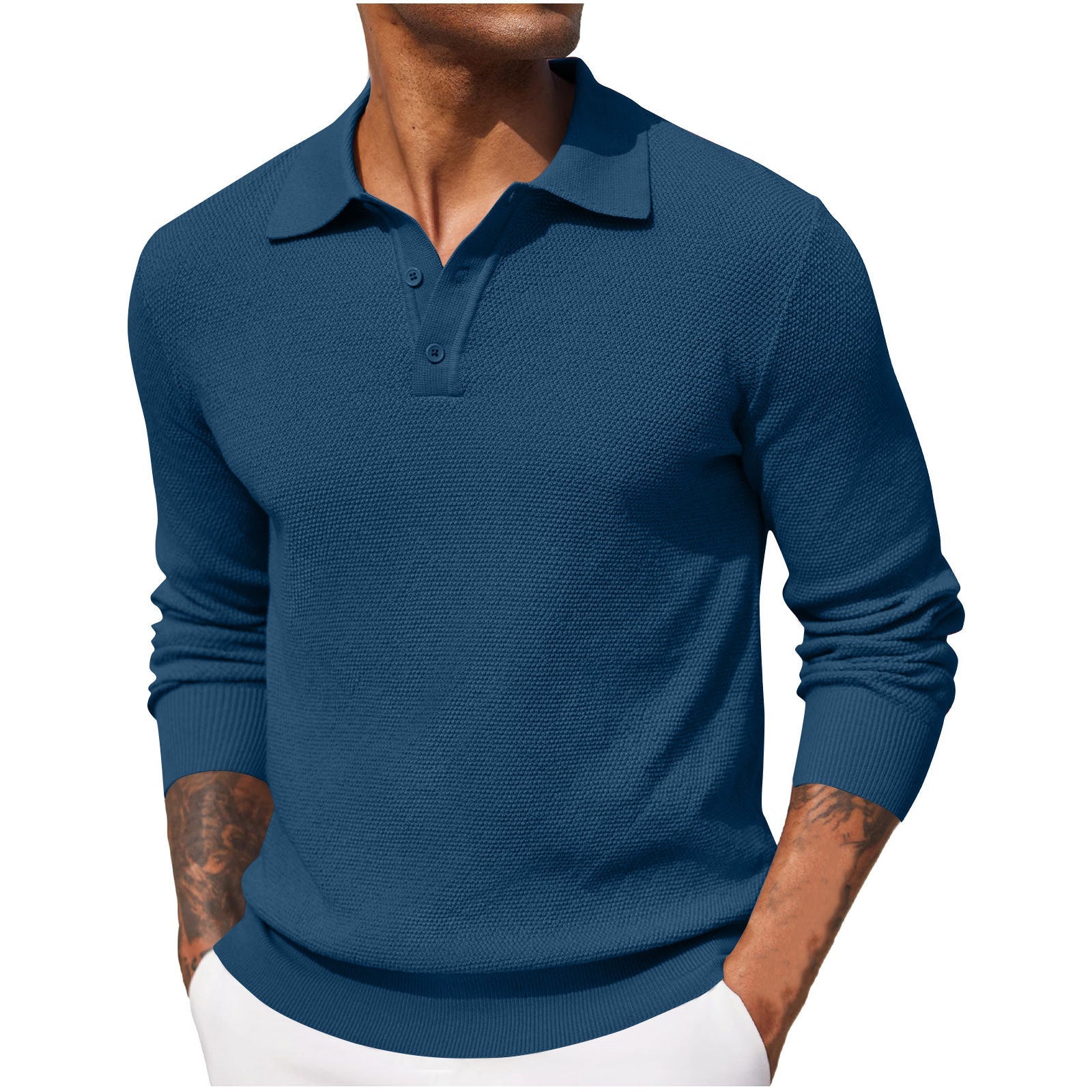 Atmungsaktives Polo für Herren | Lange Ärmel