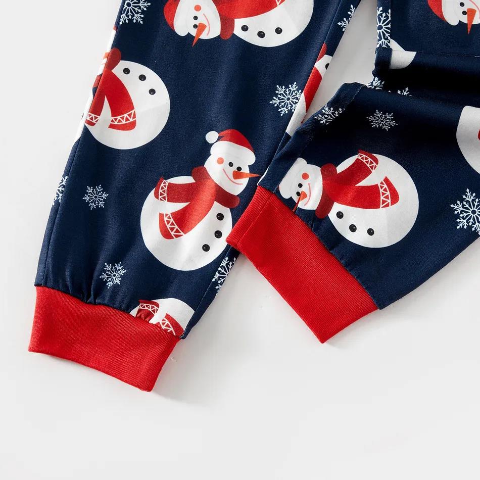 Niedliches Schneemann-Muster Passende Familien-Weihnachtspajama-Sets