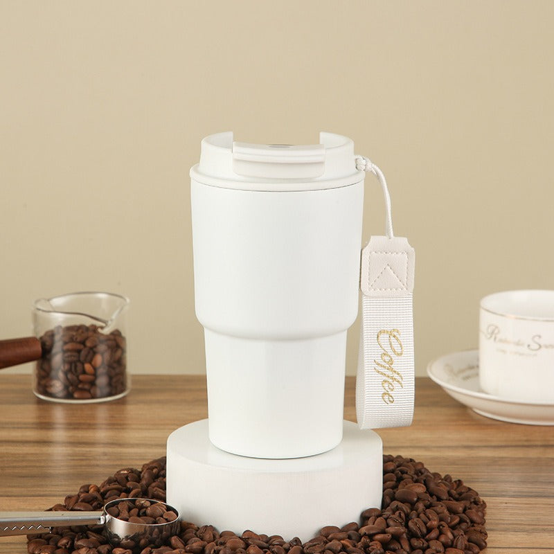 Damen Kaffeebecher mit Silikondeckel – Wiederverwendbarer Reise-Trinkbecher