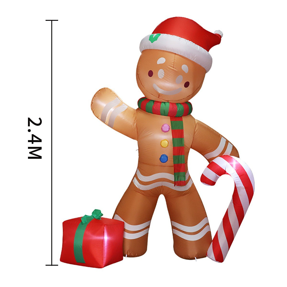 Aufblasbarer Weihnachtsmann auf Eisbär mit LED-Beleuchtung – Weihnachtsdekoration für draußen