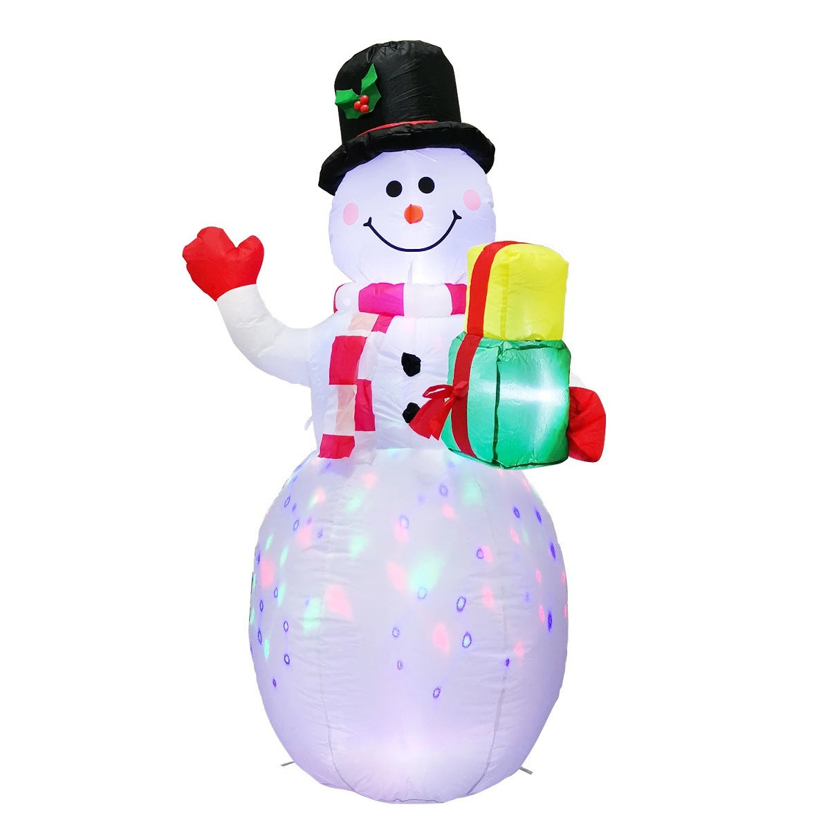 Aufblasbarer Weihnachtsmann auf Eisbär mit LED-Beleuchtung – Weihnachtsdekoration für draußen