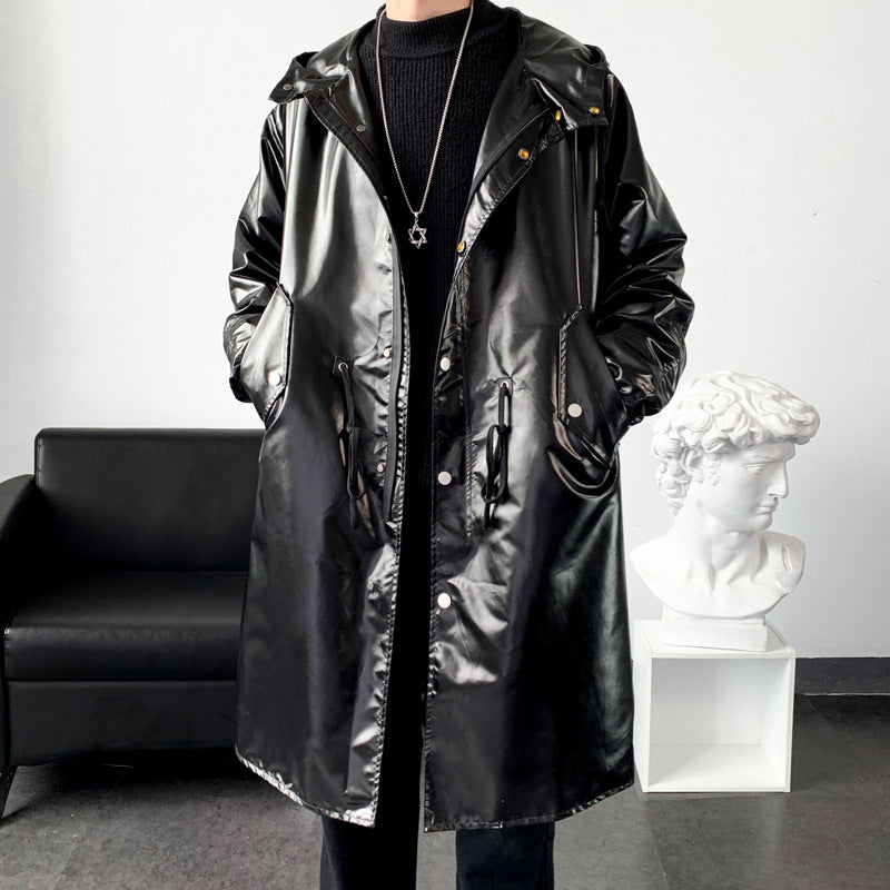 Drune Herrenregenjacke mit Reflektierenden Details, Verstellbarer Kapuze und Taschen