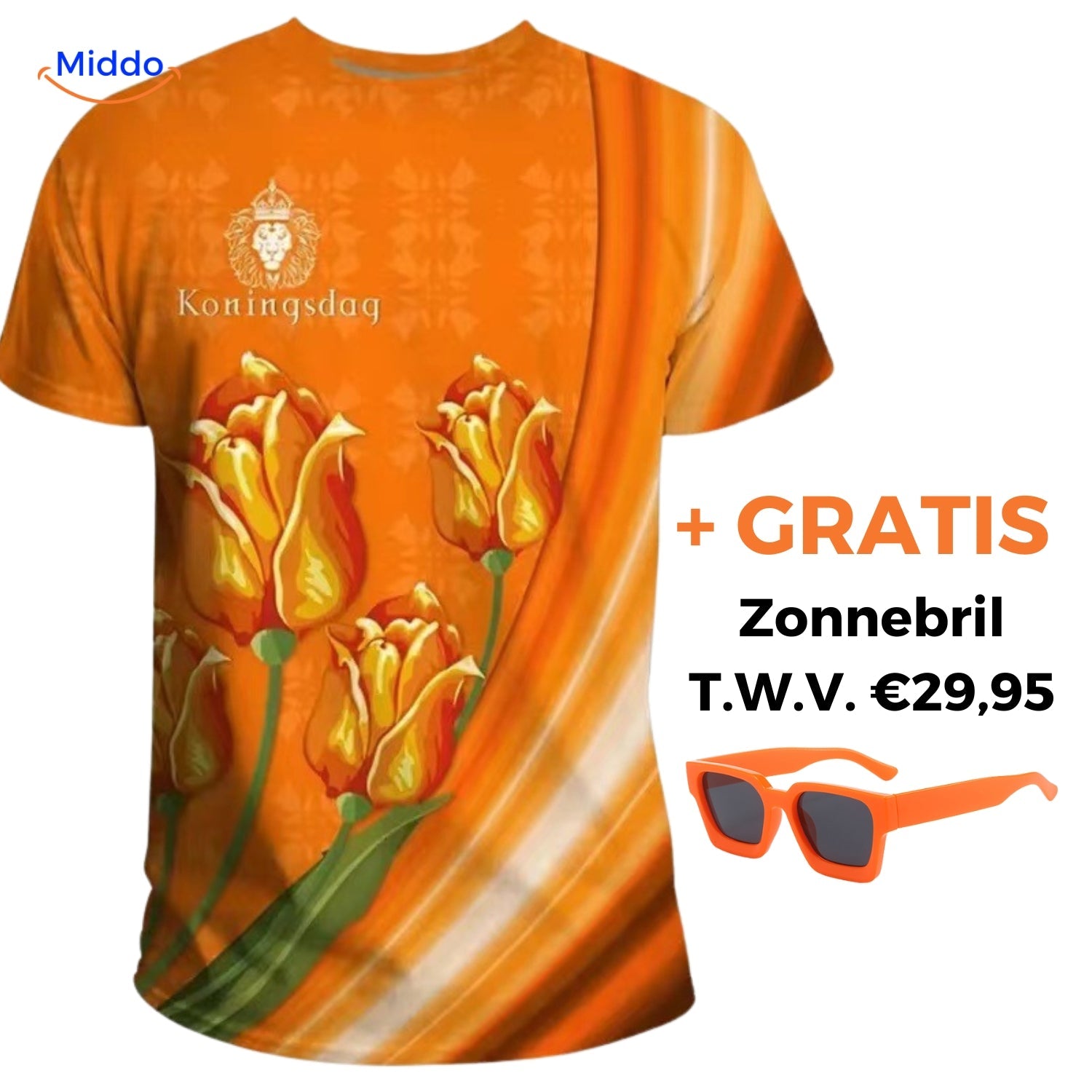 OrangeSupport Fan T-Shirt | Unterstütze die Niederlande mit Stil + GRATIS Sonnenbrille im Wert von 29,95