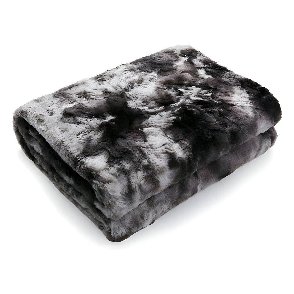 Weiche Velours-Winterdecke – Warmes Koraalfleece-Plaid mit Batikmuster