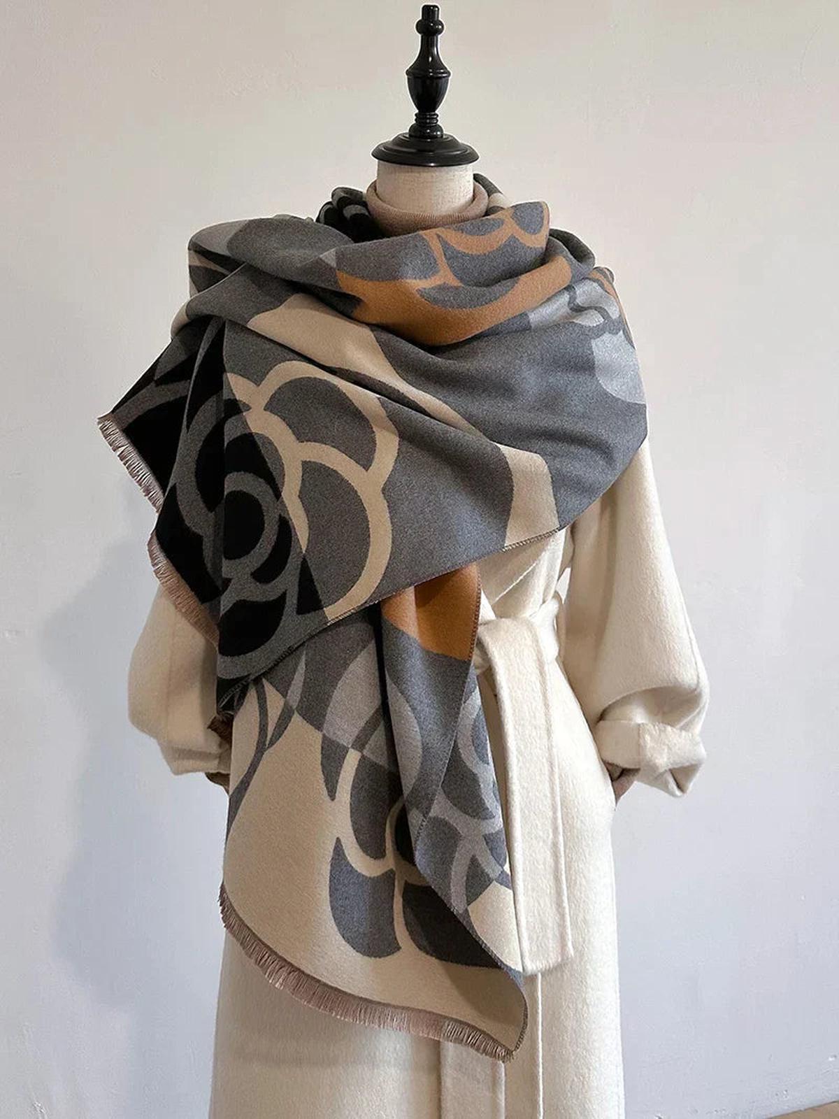 Reversible Bedruckte Kaschmirschal – Eleganz und Wärme