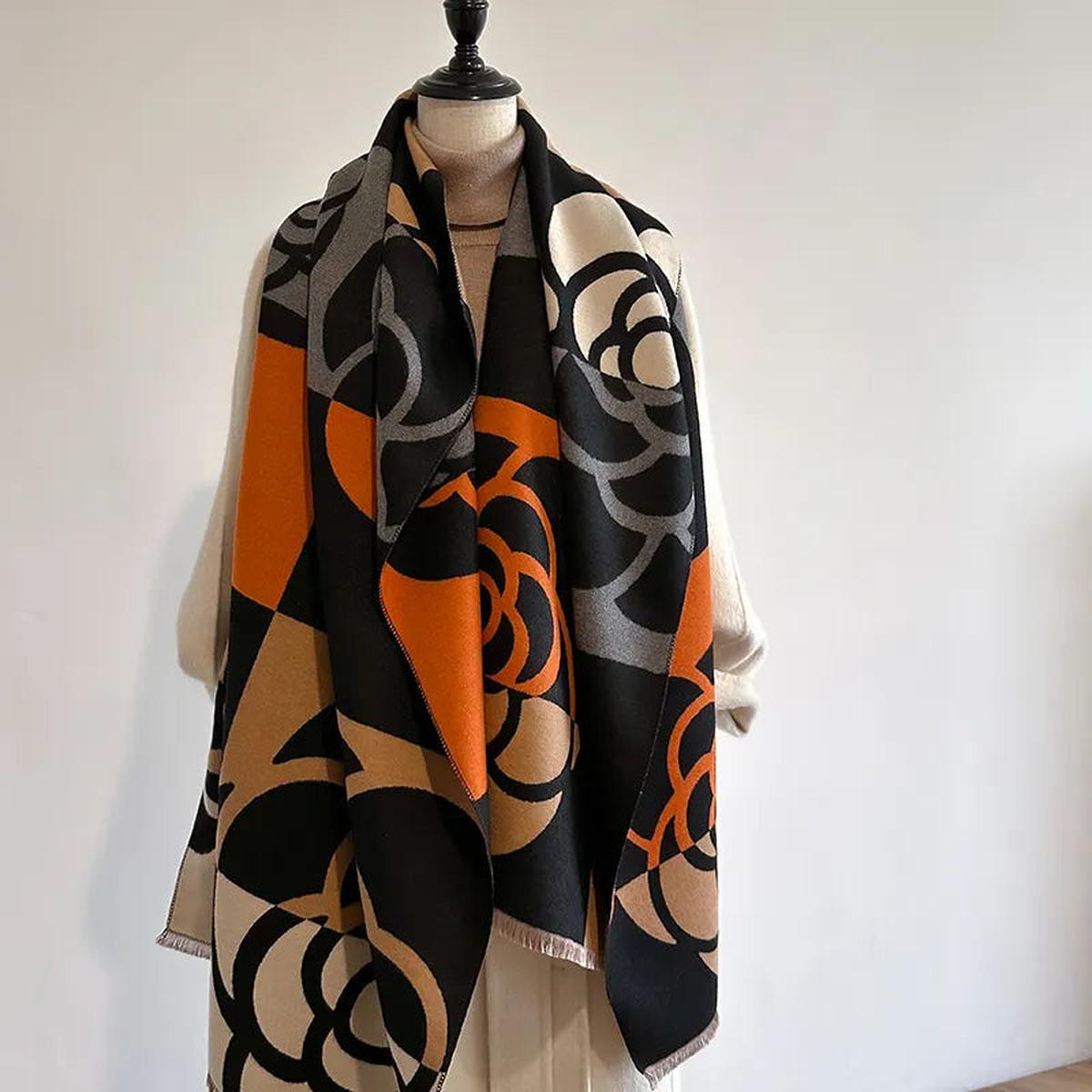 Reversible Bedruckte Kaschmirschal – Eleganz und Wärme