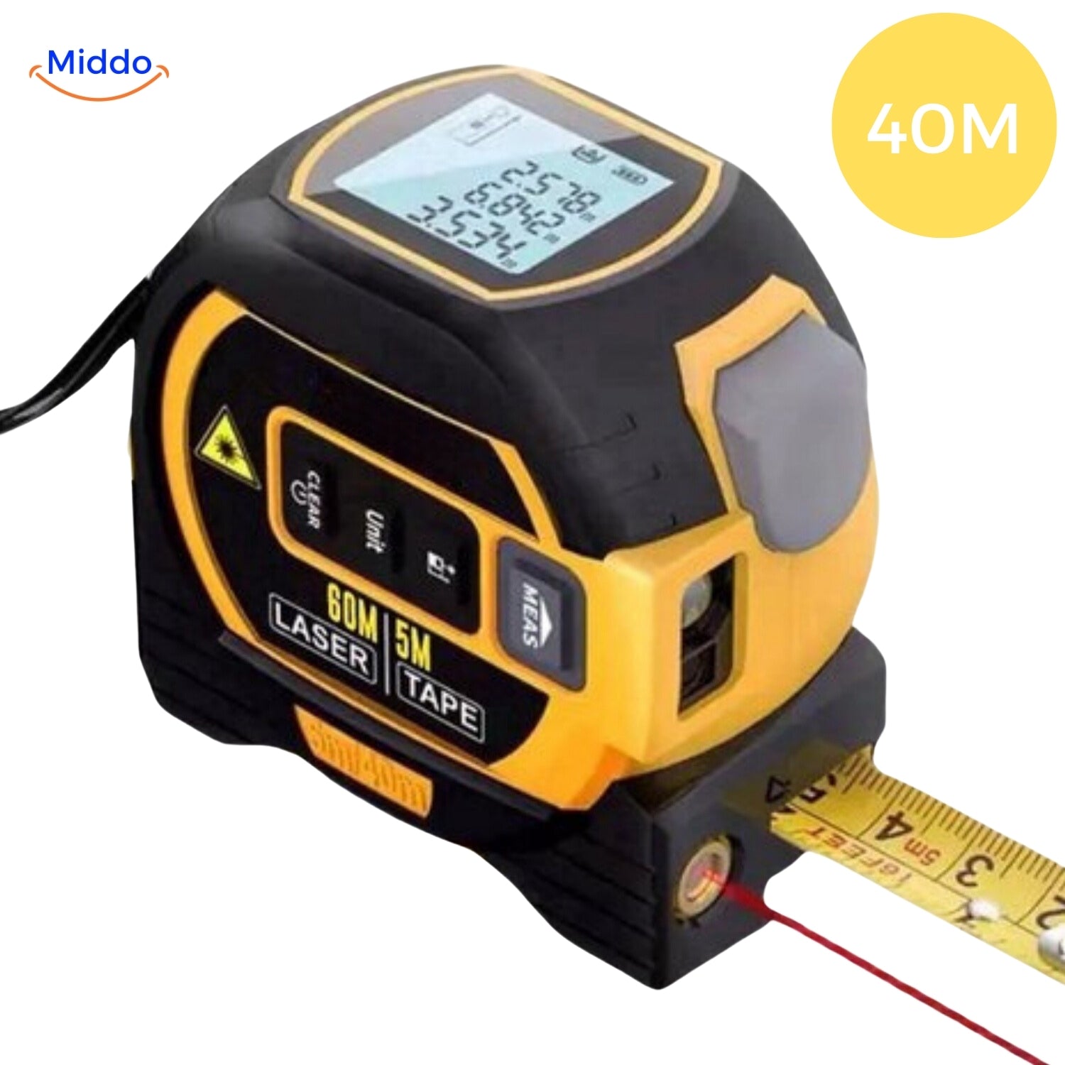 LaserPro Maßband 3-in-1 | Präzises digitales Lasermaßband mit 40 oder 60m Reichweite