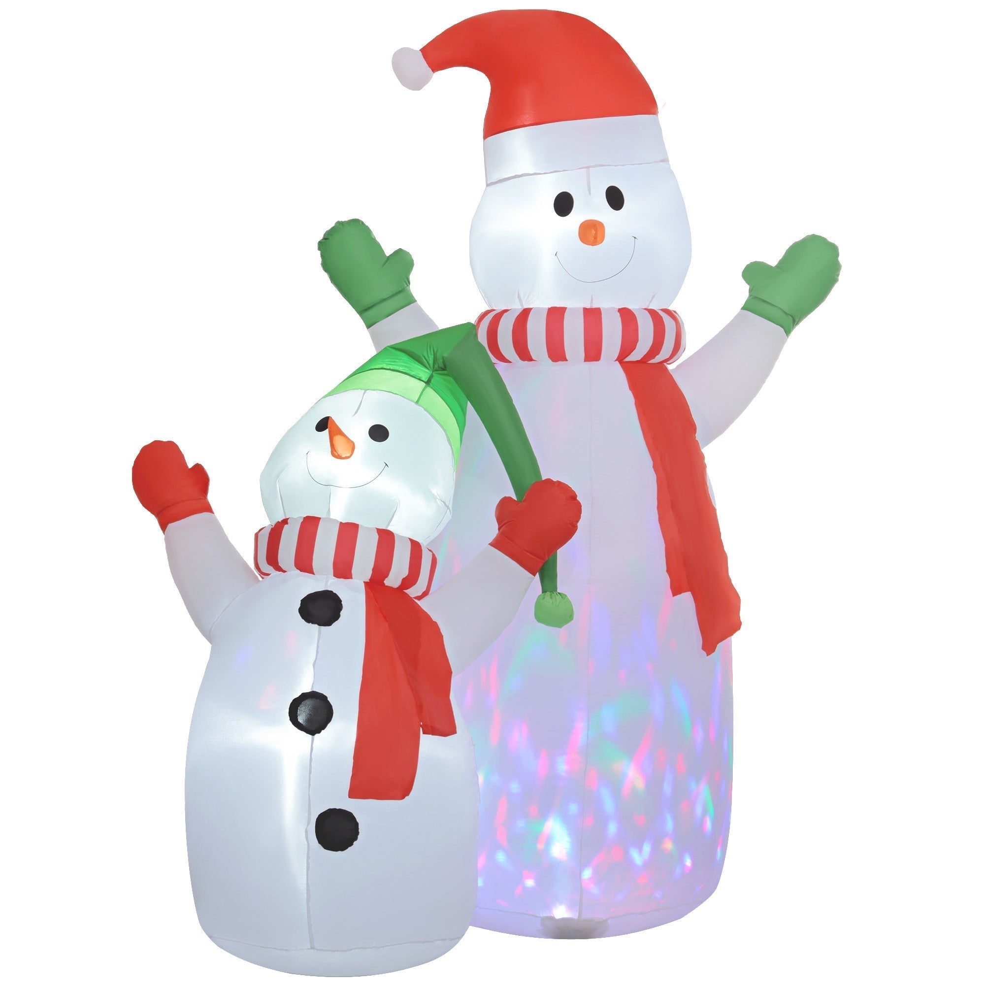 SnowGlow Aufblasbare Schneefamilie – 240 cm Weihnachtsdekoration mit LED-Beleuchtung und Ventilator
