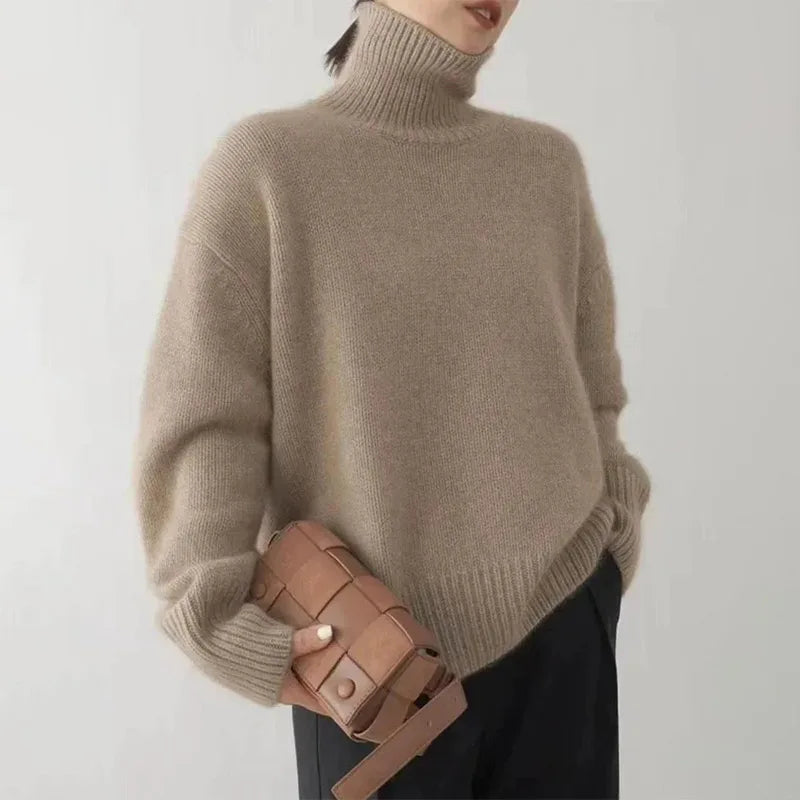 Eleganter Damen Rollkragenpullover Elayna – Weicher warmer Rollkragen mit luxuriösem Schnitt