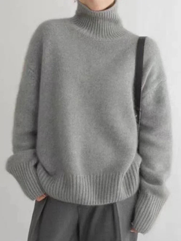 Eleganter Damen Rollkragenpullover Elayna – Weicher warmer Rollkragen mit luxuriösem Schnitt