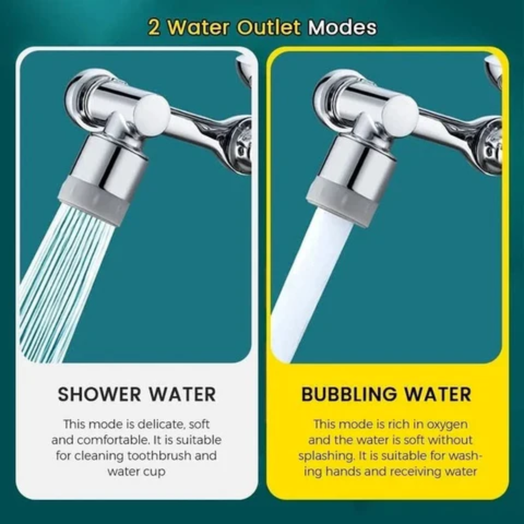 AquaTwist Wasserhahn-Aufsatz | 1080° drehbar für müheloses Waschen und 1+1 GRATIS!