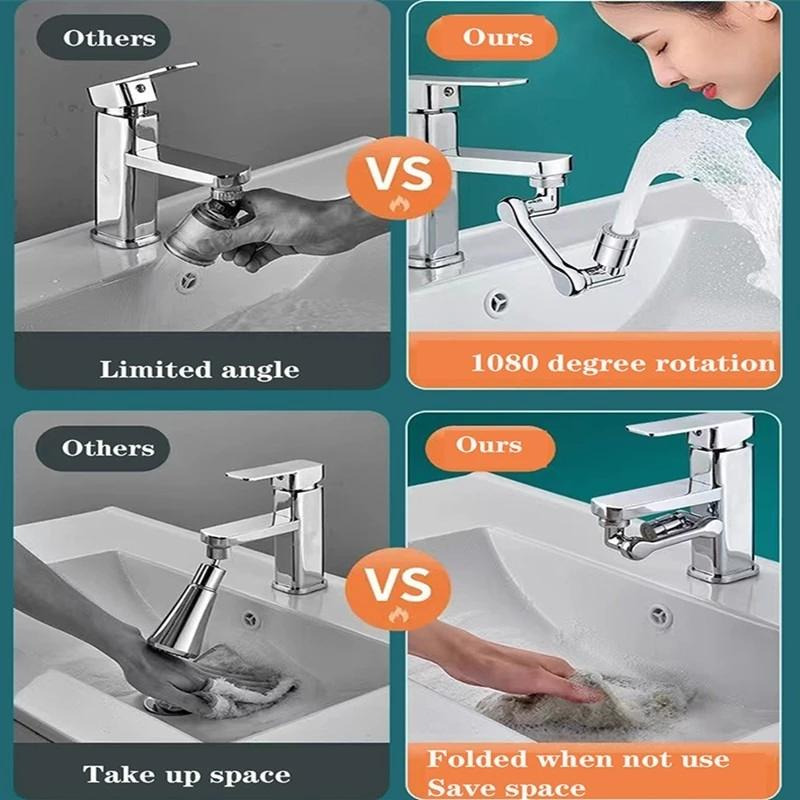 AquaTwist Wasserhahn-Aufsatz | 1080° drehbar für müheloses Waschen und 1+1 GRATIS!