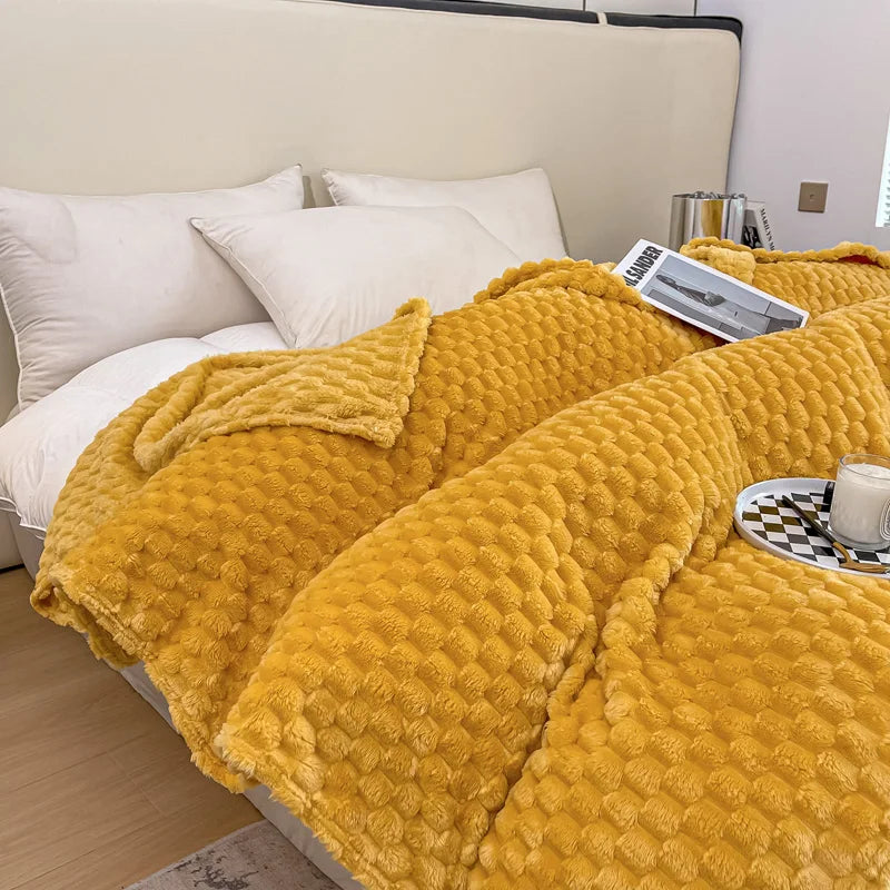 Caelidra - Karierte Weiche Samtdecke Warme Gemütliche Plaid für Sofa und Bett