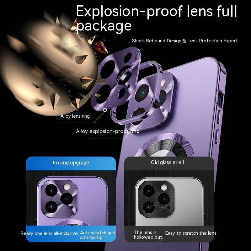 Case 360° Vollbildlinse Metall Magnetisch Magsafe Hüllen Aluminium für iPhone 15 14 13