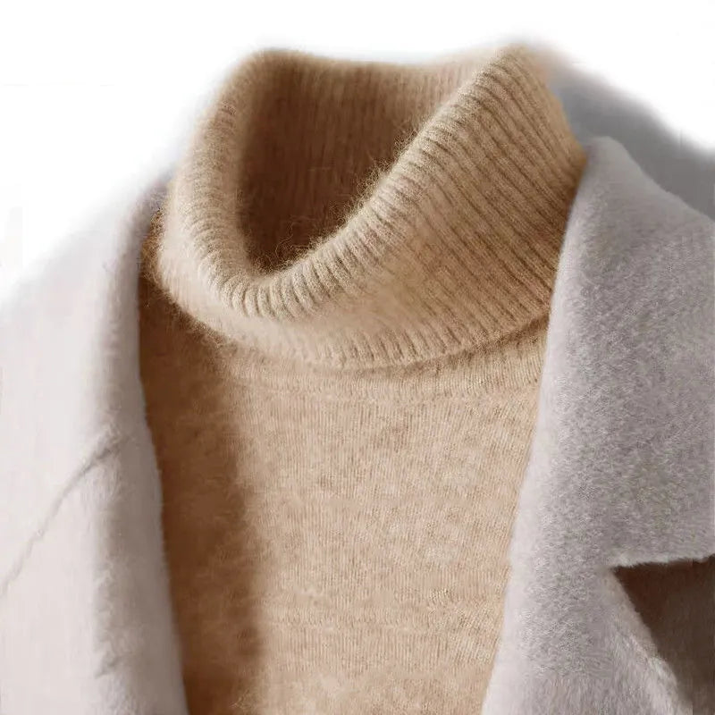Sylvara Herren 100 Prozent Kaschmir Rollkragenpullover