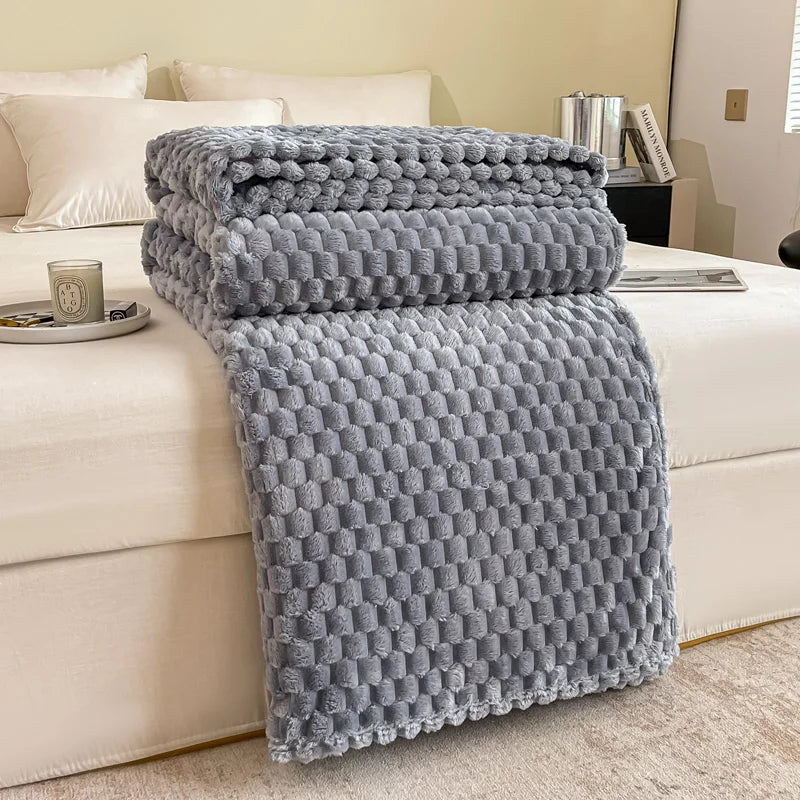 Caelidra - Karierte Weiche Samtdecke Warme Gemütliche Plaid für Sofa und Bett
