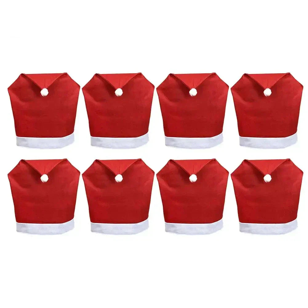 SantaSeat Weihnachts-Stuhlhussen – Set von dekorativen Stuhlhussen mit Weihnachtsmann-Design