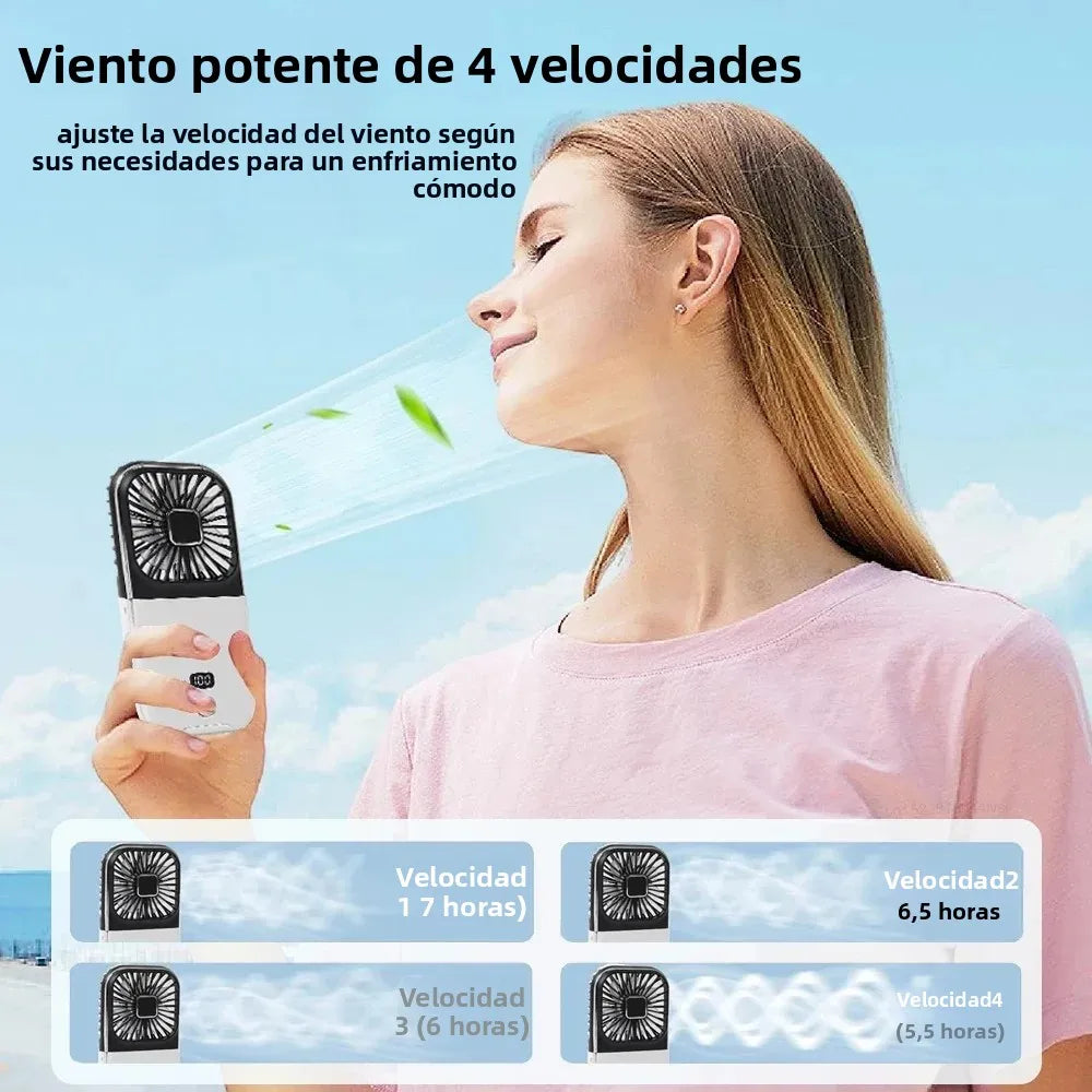 Luftigo Mini USB-Ventilator | Kompakter, wiederaufladbarer Ventilator mit digitaler Anzeige und mehreren Windmodi