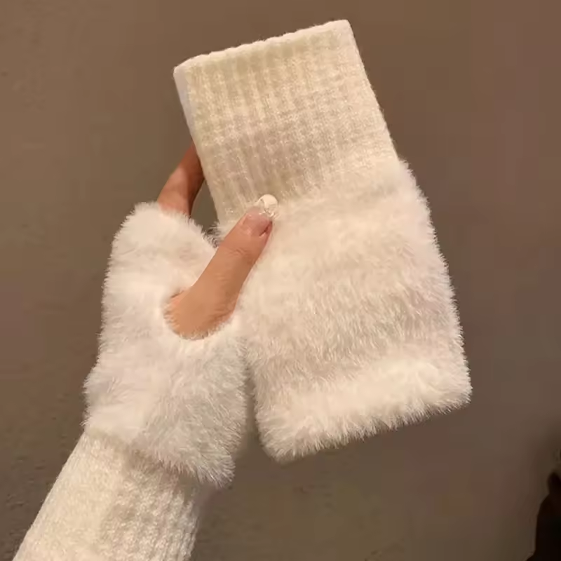 Unisex Fleece Fingerlose Handschuhe – Warm, Weich und Funktional