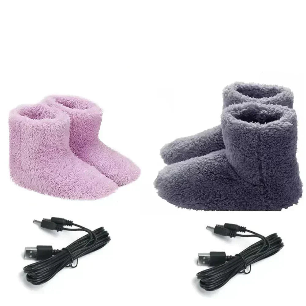 WarmEase USB beheizte Hausschuhe – Plüsch Winterkomfort mit verstellbarer Wärme