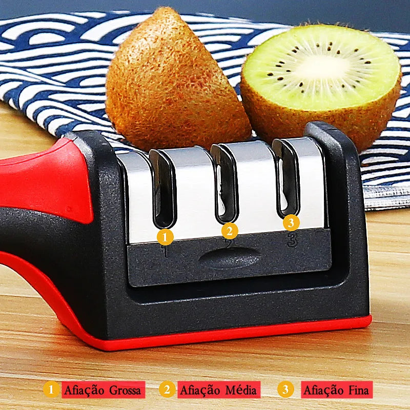 KüchenElite Luxe 3-in-1 Messerschärfer | Professioneller Schärfer für scharfe und langlebige Messer
