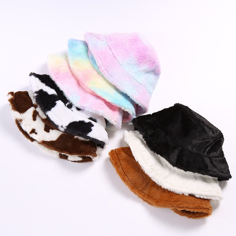Samtweiche Wintermütze Luxusplüsch – Warmer Unisex Bucket Hat für kalte Tage