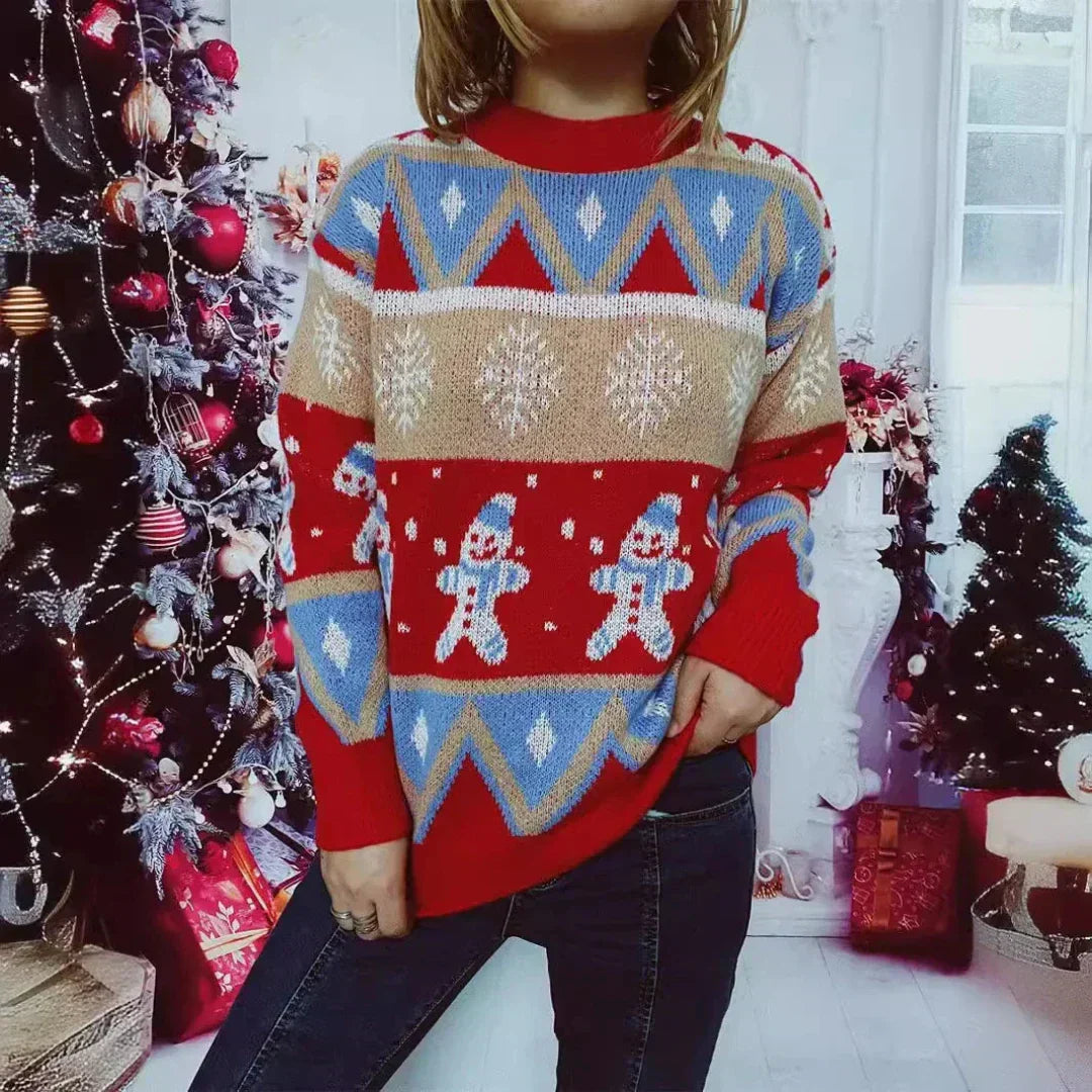 Damen Winterfreude Weihnachts-Pullover – Oversized, Warm und Bequem