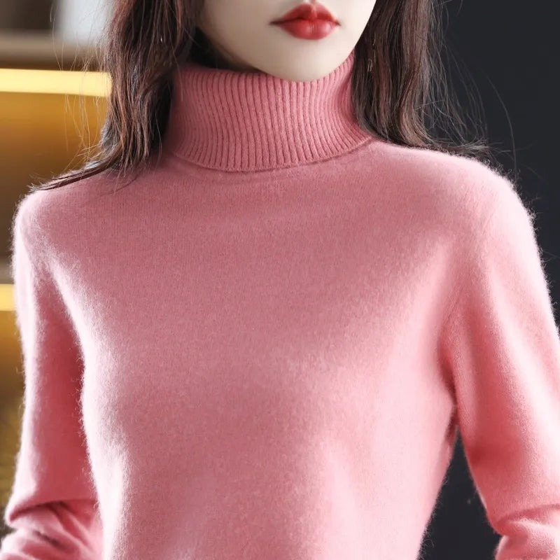 AuroraWeave Kaschmir Rollkragenpullover für Frauen im Herbst
