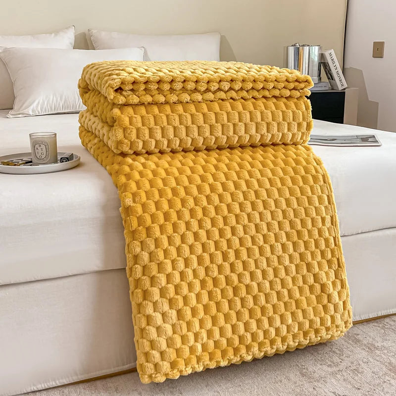 Caelidra - Karierte Weiche Samtdecke Warme Gemütliche Plaid für Sofa und Bett