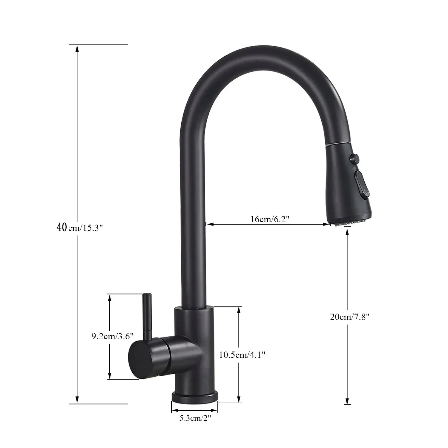 Ausziehbarer Wasserhahn mit einfachem Hebelmischer – Flexibler Wasserhahn mit Duschfunktion, Hochwertiger Edelstahl, Ideal für moderne Küchen, Einfache Installation