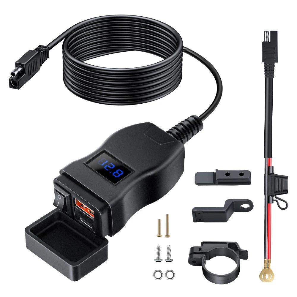LuxCharge Elite Duo | Luxuriöses duales USB-Ladegerät für Motorräder