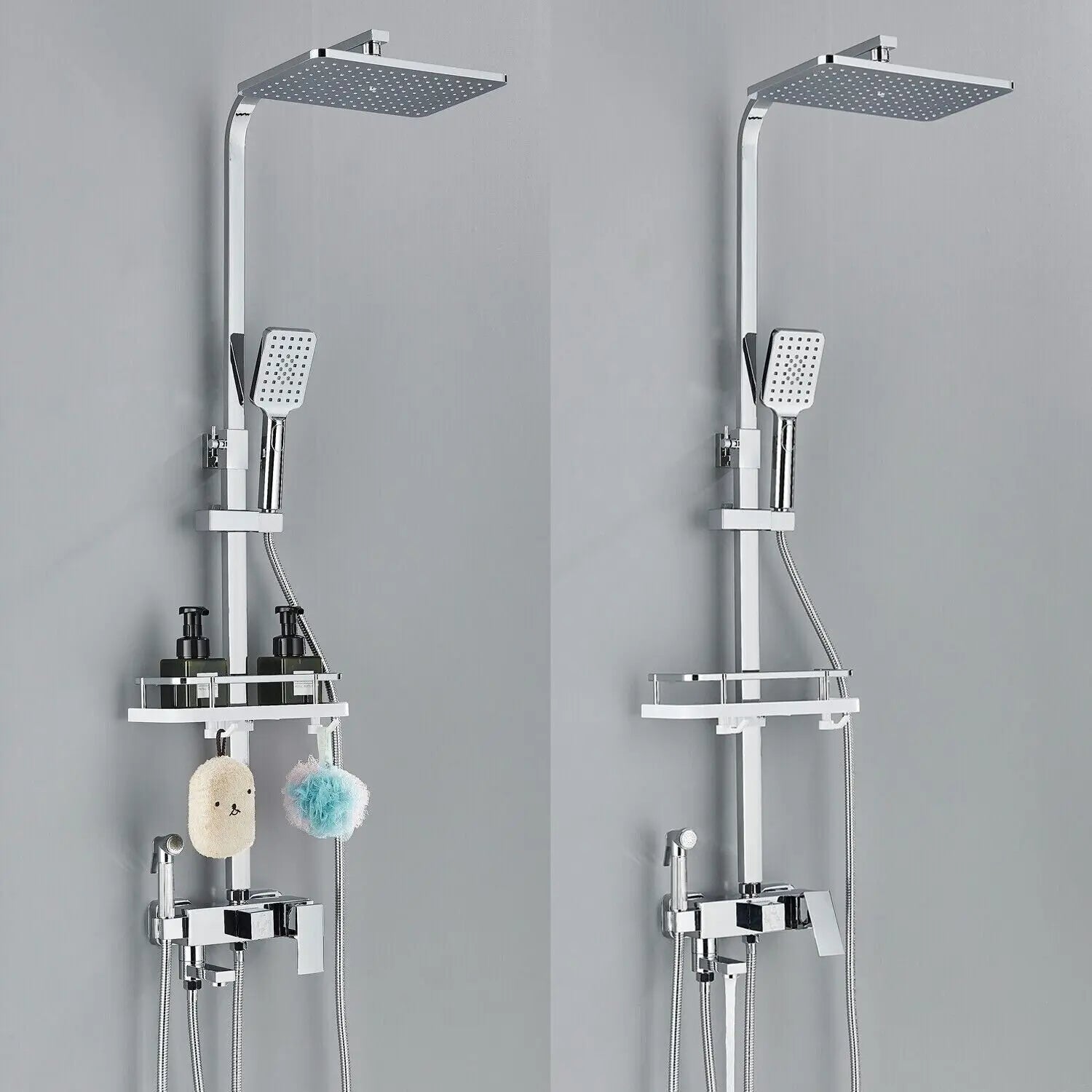 RainFlow Luxe Regendusche Set – verstellbare Messing-Duscharmatur mit 4 Funktionen