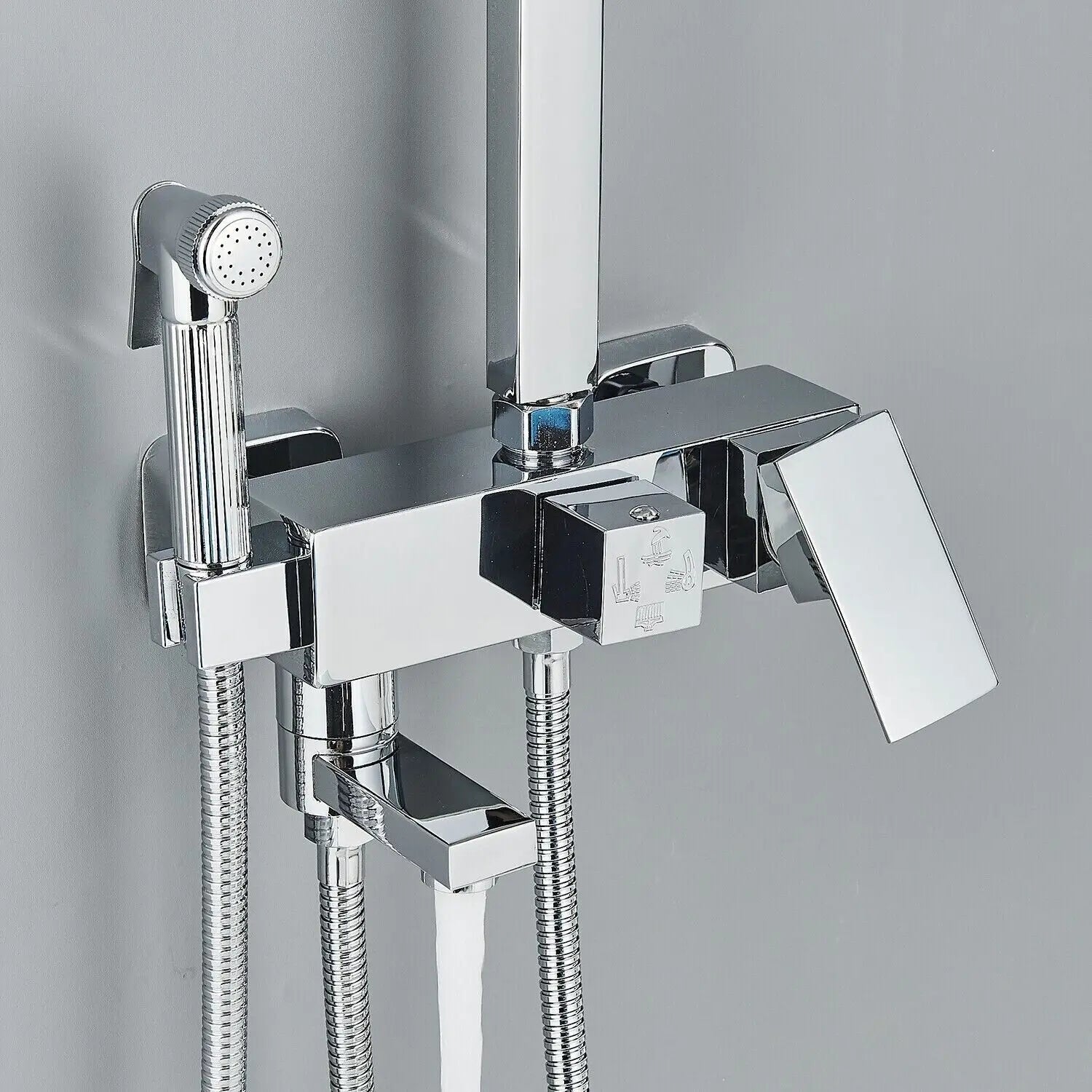 RainFlow Luxe Regendusche Set – verstellbare Messing-Duscharmatur mit 4 Funktionen