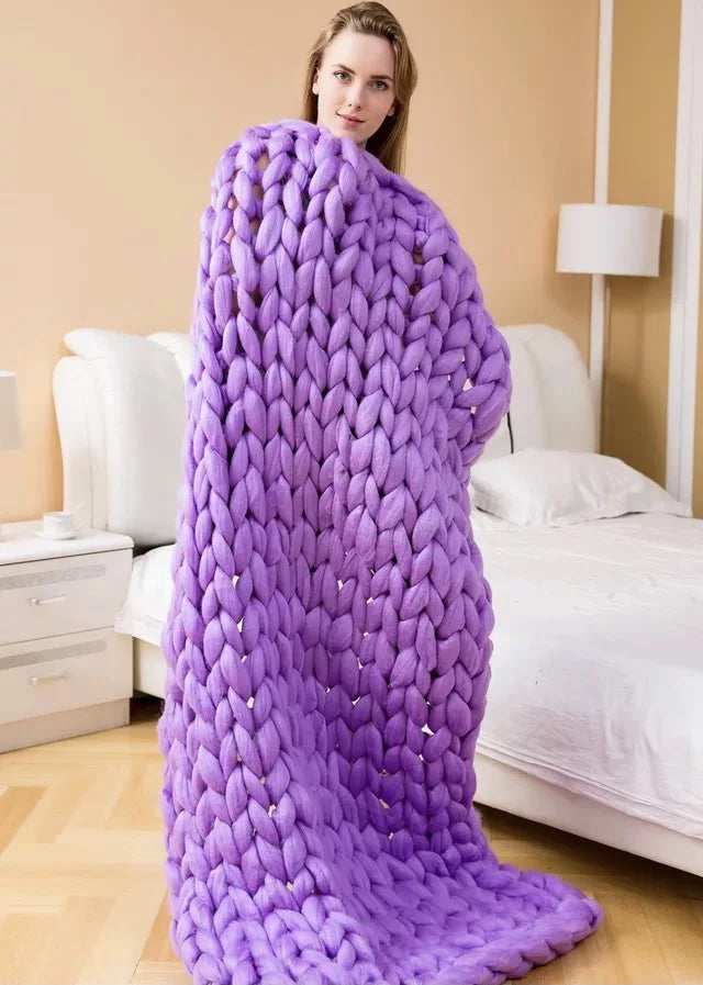 Chunky Strickdecke – Extra Weiche, Warme Decke für Sofa und Bett