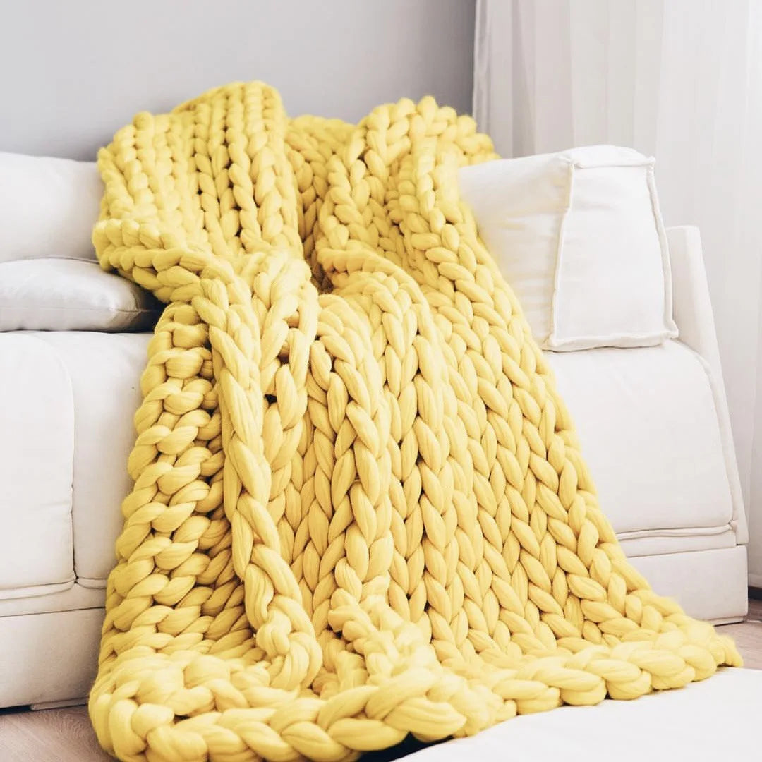Chunky Strickdecke – Extra Weiche, Warme Decke für Sofa und Bett