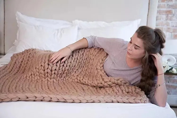 Chunky Strickdecke – Extra Weiche, Warme Decke für Sofa und Bett