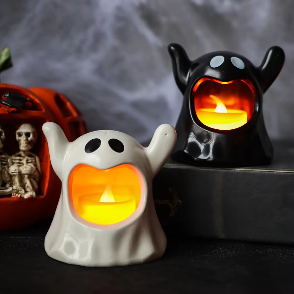 Lichtspuk Halloweenlampe – LED Spukdekoration mit Batterieleuchtung