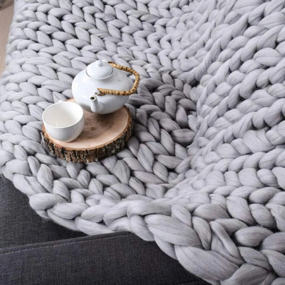 Chunky Strickdecke – Extra Weiche, Warme Decke für Sofa und Bett