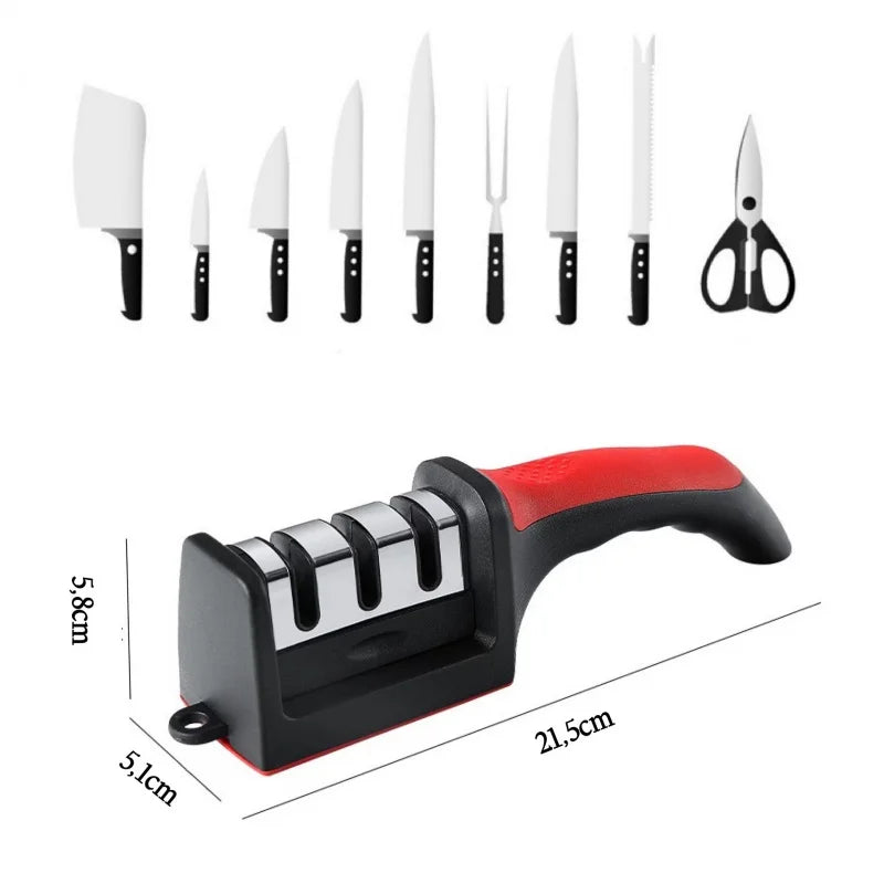 KüchenElite Luxe 3-in-1 Messerschärfer | Professioneller Schärfer für scharfe und langlebige Messer