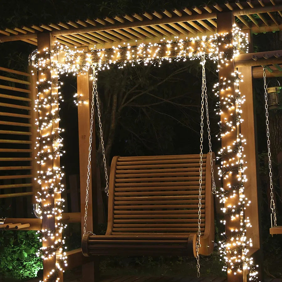 LED Weihnachtsbeleuchtung Lichtschlauch 10 Meter – 1000 Warmweiße Lampen für Innen und Außen