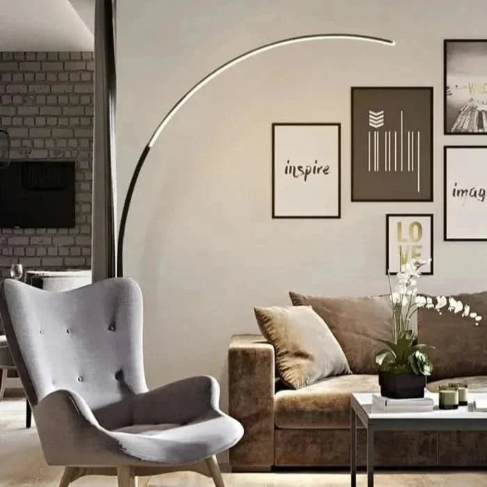 Moderne Gebogene Stehlampe – Elegante Bogenlampe für Wohnzimmer und Schlafzimmer