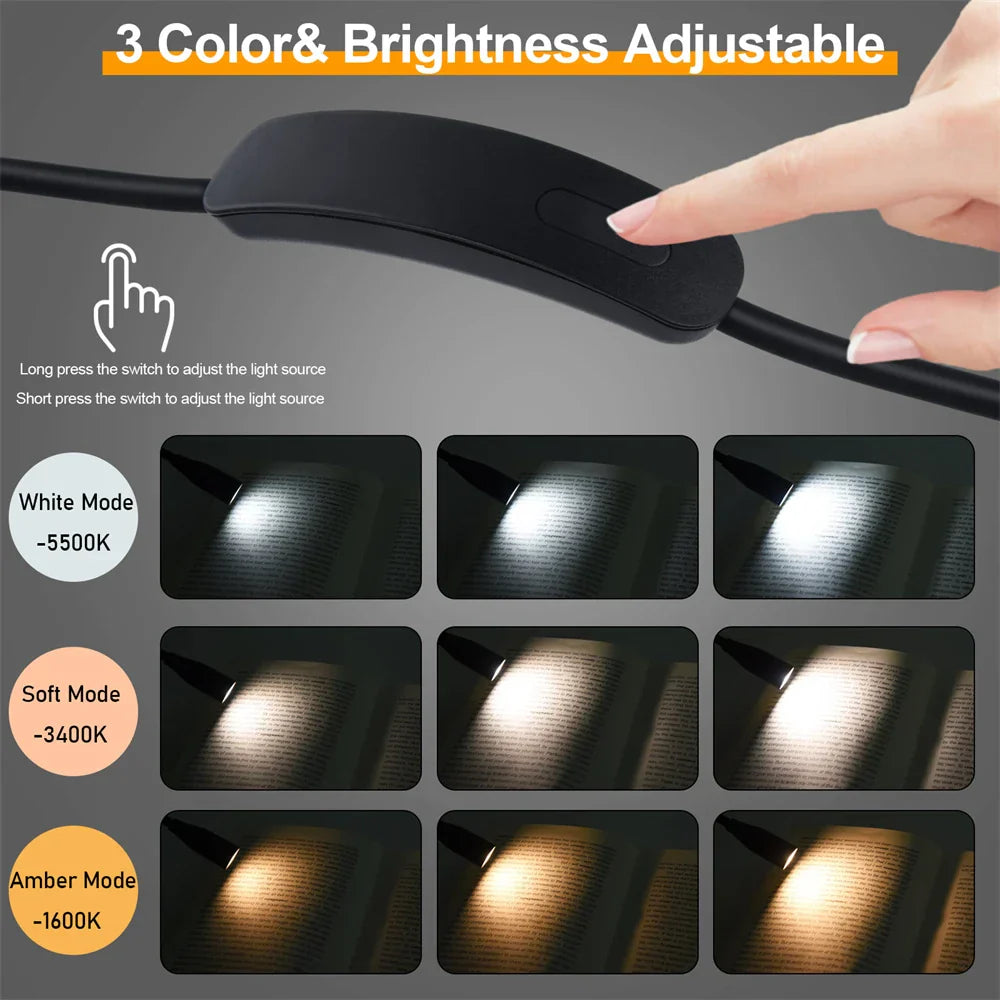 Wiederaufladbare USB LED-Nackenbeleuchtung Flexibel Tragbar 3 Farben Dimmbar