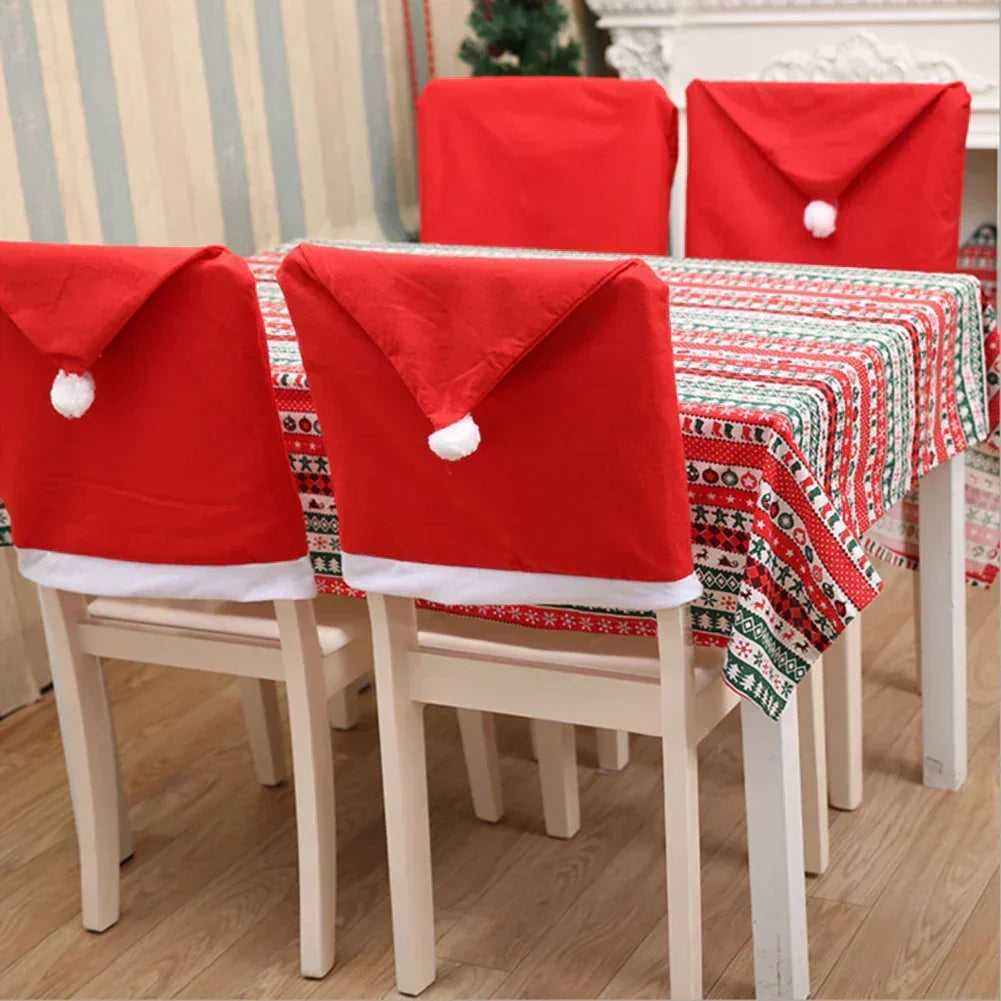 Weihnachtsstuhlbezüge – Weihnachtsmannmützen für Esszimmerstühle