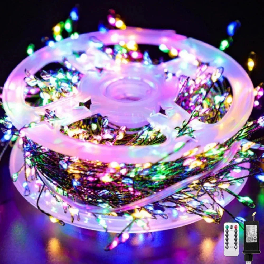 LED Feuerwerk Lichterkette Mit Fernbedienung 30-75 m 900-2000 LEDs IP65 Wasserdicht Für Feste