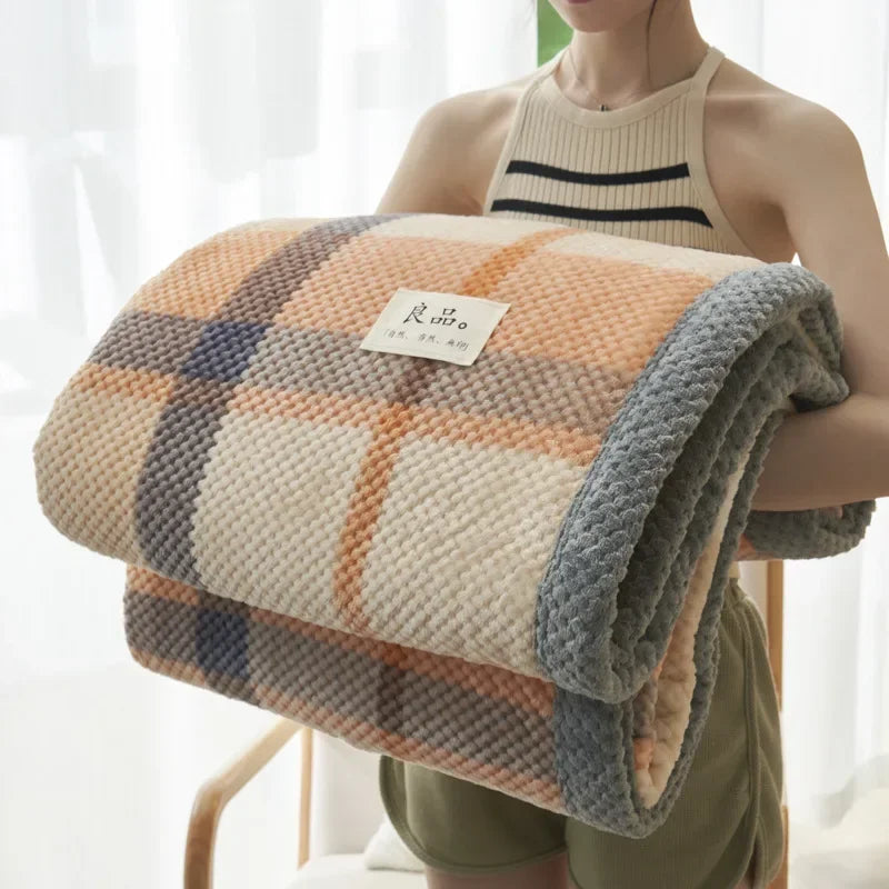 Karierte Decke – Weiche Plaid für Sofa und Bett mit Klassischem Schachbrettmuster